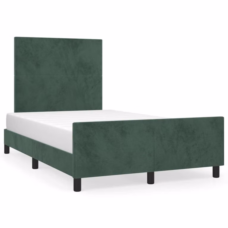 Giroletto senza Materasso Verde Scuro 120x200 cm in Velluto