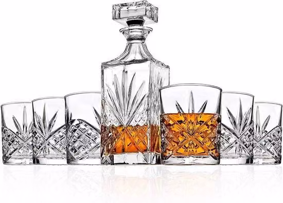 Set di Caraffe da Liquori Eleganti con Disegno - Caraffa Perfetta con Incisione - Liquore Bourbon - Vodka Regali - Amici Familiari Uomini