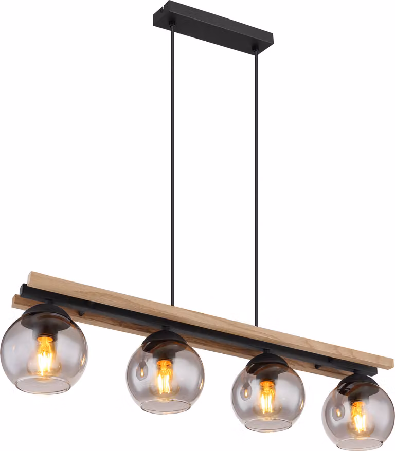 Globo Lighting lampada a sospensione in metallo nero opaco, 4x E27