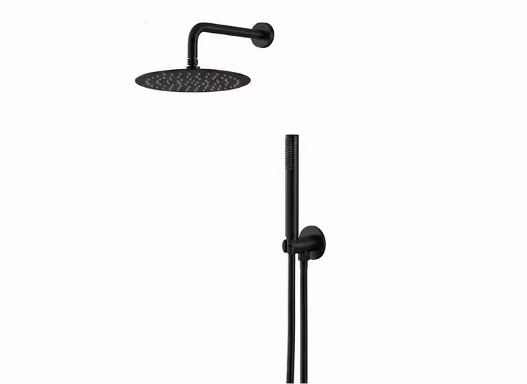 Kit doccia tondo Vema WELLNESS BRASS V08135 - Nero Opaco