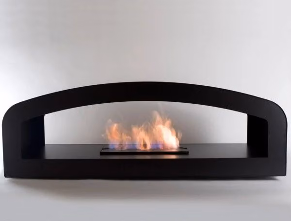 Biocamino da pavimento freestanding OUTINFIRE FALCON nero L/P/H: 112,0 x 40,0 x 37,5 cm – 1
