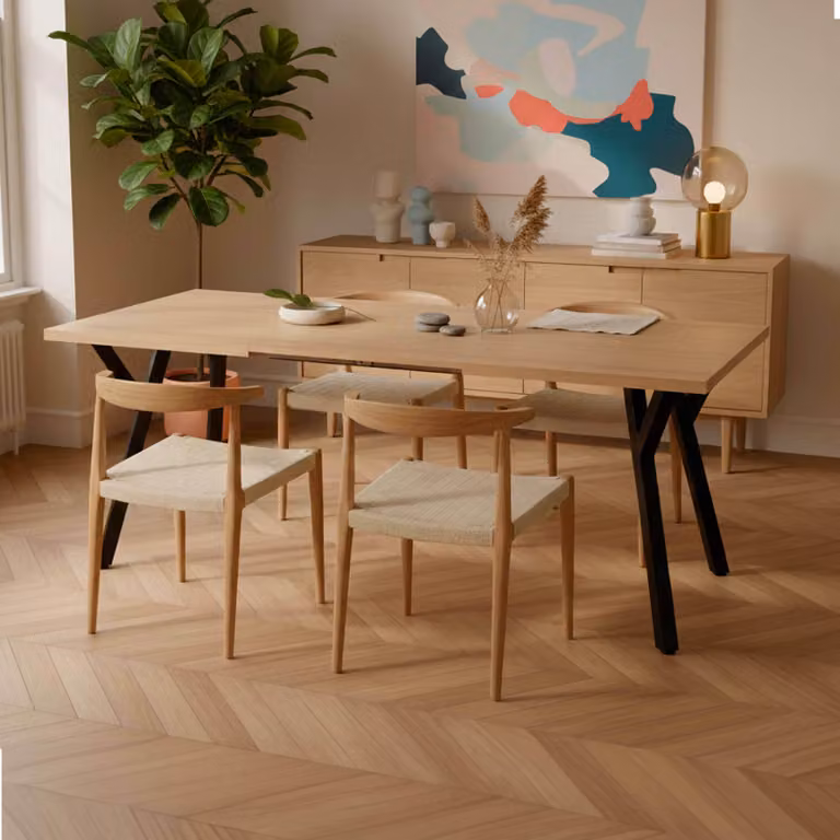Tavolo da pranzo rettangolare allungabile in legno MDF - Oviala Beatrix