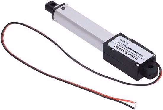 Attuatore lineare da 50 mm, silenzioso, con interruttori di fine corsa integrati, realizzato con tecnologia di metallurgia delle polveri, alimentazione a 12V, lunga durata