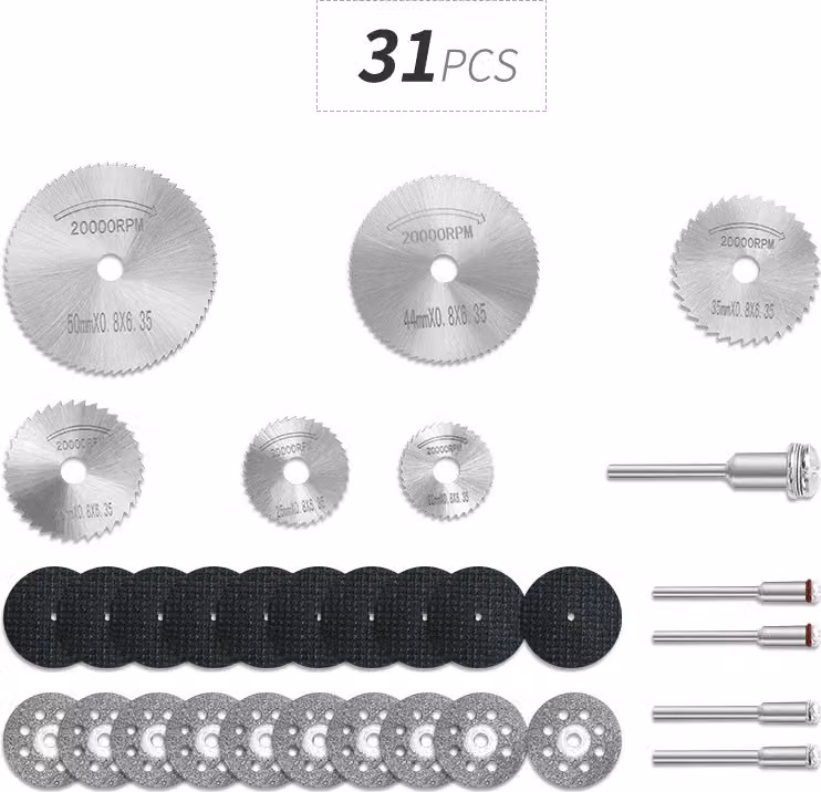 INF Set di 31 lame per sega (104 g) - Acciaio super rapido per la lavorazione del legno