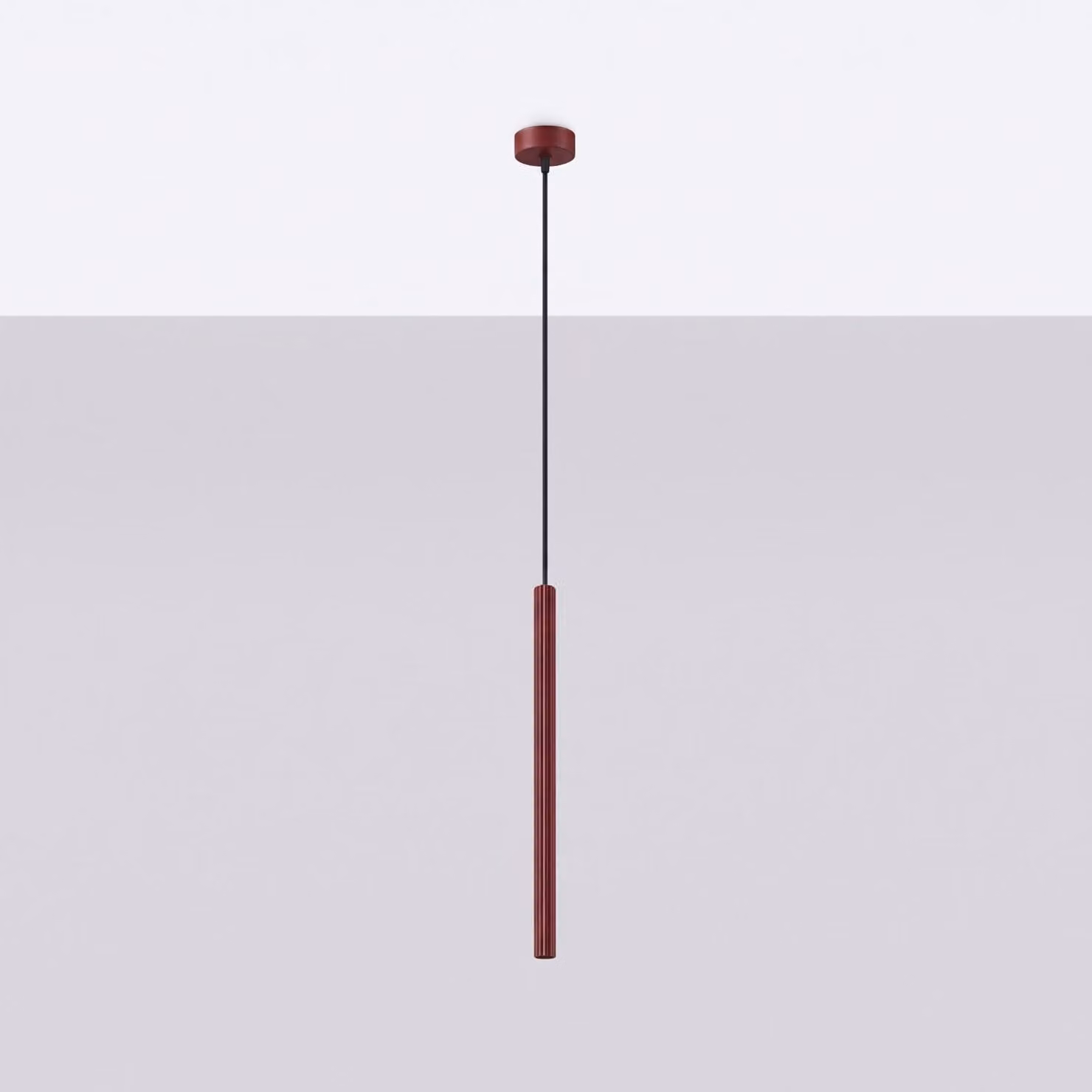 Lampada a sospensione ARCHE 1 bordeaux 1xG9 8W acciaio 120x8x8cm Sollux Lighting