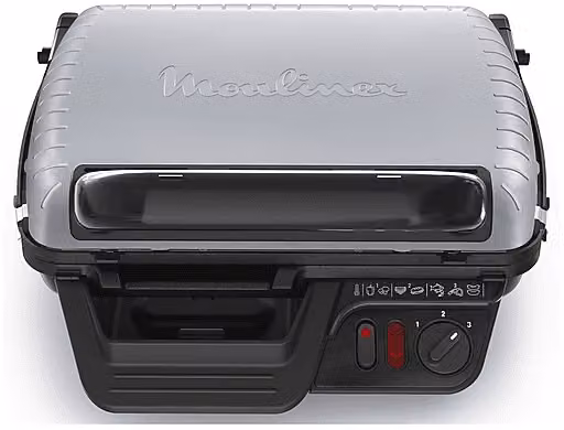 Bistecchiera Moulinex UltraCompact Comfort GI305D in acciaio inox color argento con piastre asportabili e lavabili in lavastoviglie, potenza 2000 W
