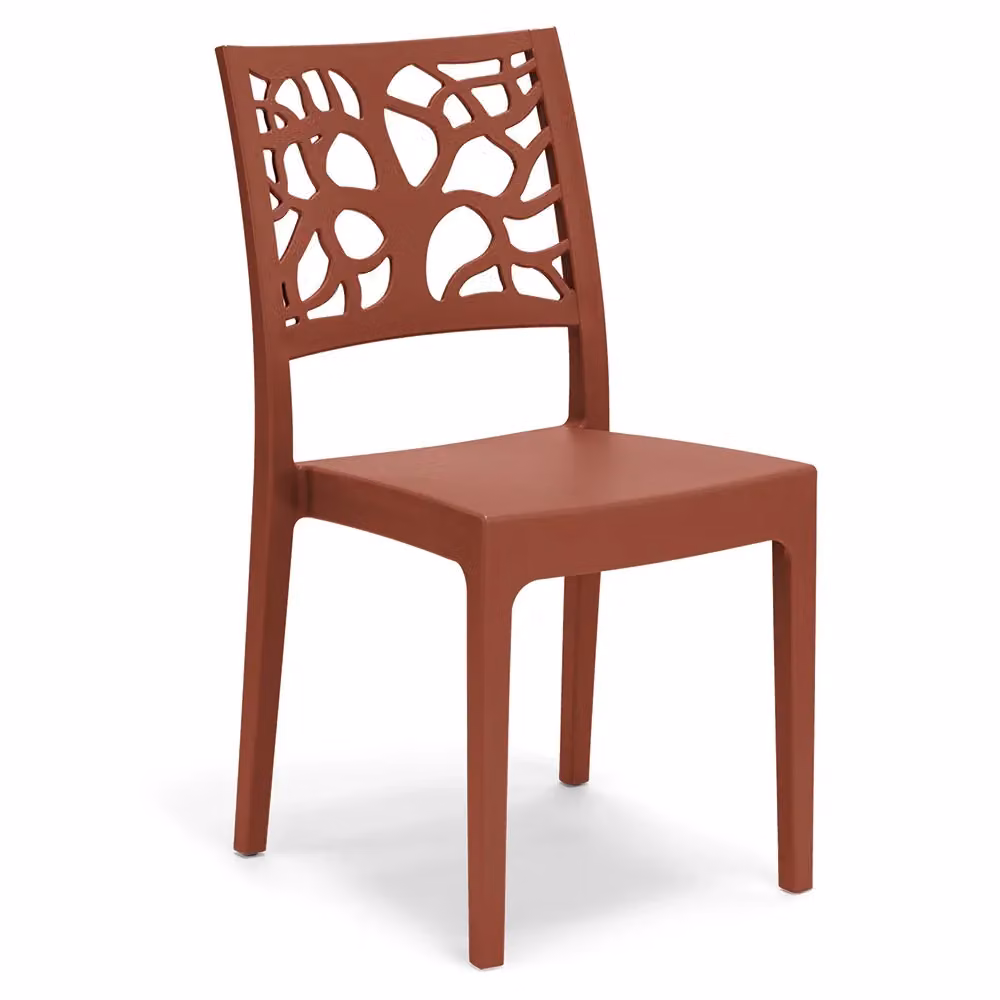 Set di 2 sedie impilabili TETI Redokasa in polipropilene, design moderno resistente ai raggi UV, colore Mattone – 2