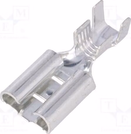 10 connettori a crimpare: a filo piatto, sezione 4÷6 mm², femmina, 9,5 mm, spessore 1,2 mm, per collegamento a crimpare, modello 3835T.67, isolati