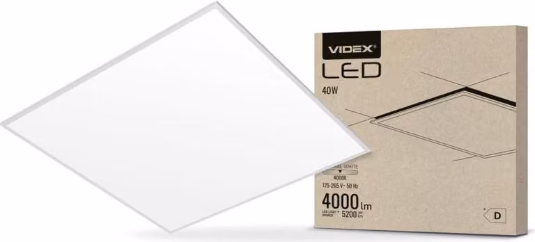 Pannello per controsoffitto, cassetta da 60 cm, LED integrato 40W Videx Panel 4000K 5200lm