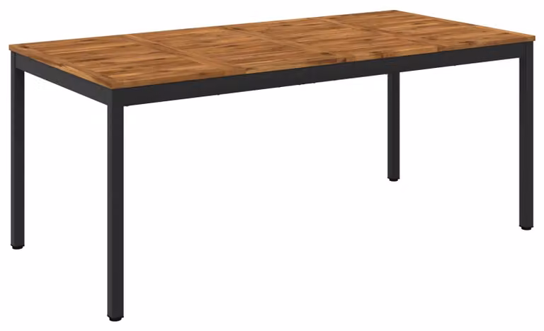 Tavolo da giardino, naturale e nero, 180 x 88,5 x 75 cm