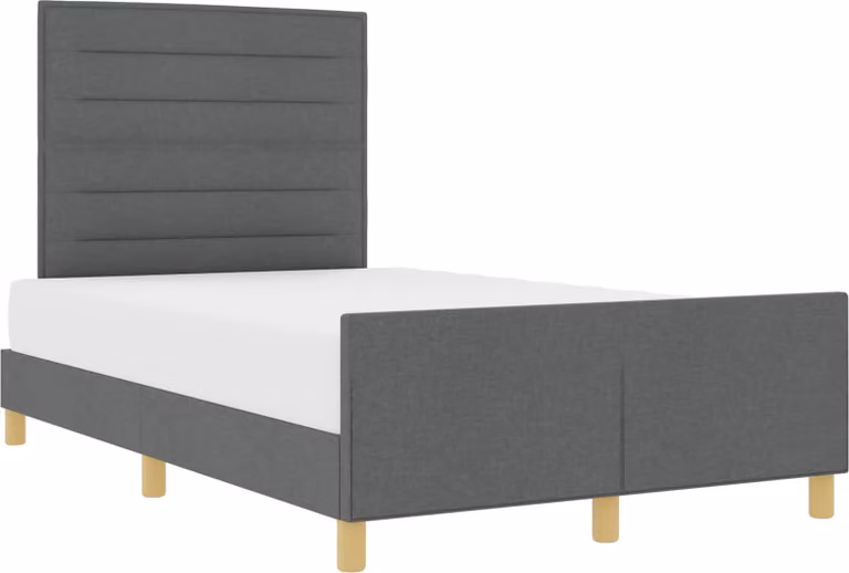 Struttura del letto Grigio scuro 140 x 200 cm Tessuto