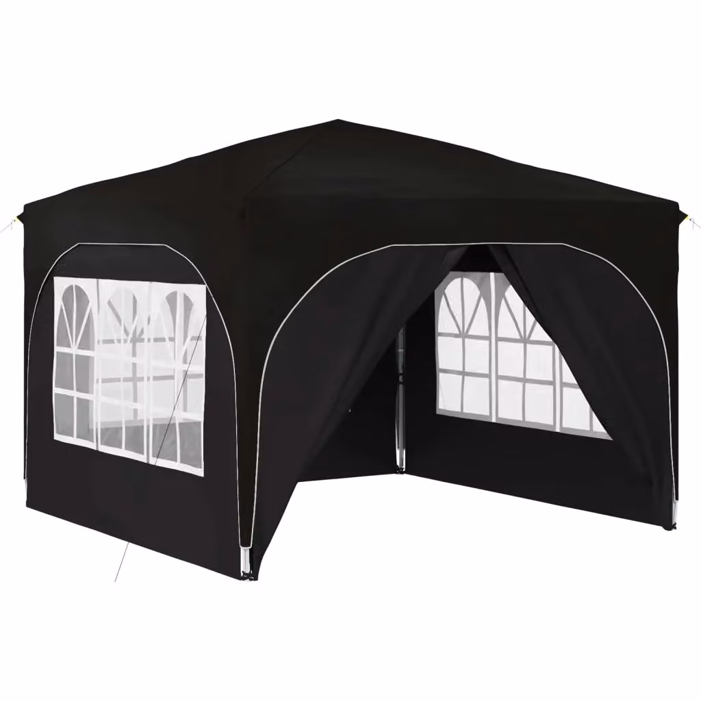 Gazebo a pop-up DESIGN IN per feste in poliestere e acciaio, Nero e Argento, L/P/H: 290 x 290 x 245 cm – 2