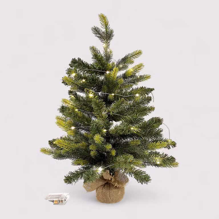 Agat - Albero di Natale da tavolo o da terra con luci a led H 60 cm