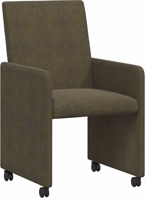 Sedie da Pranzo con Ruote 2 pz | Sedie da cucina Verde militare 57 x 66 x 94 cm