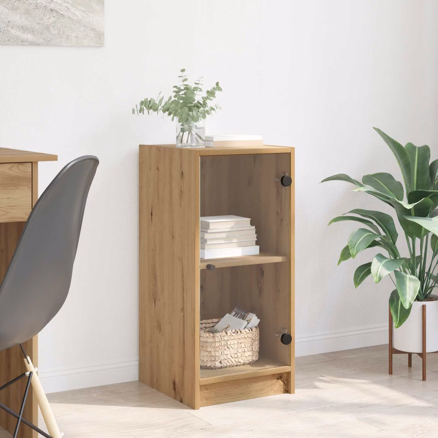 Credenza moderna vidaXL in legno color marrone L: 35 cm, P: 37 cm, H: 76 cm