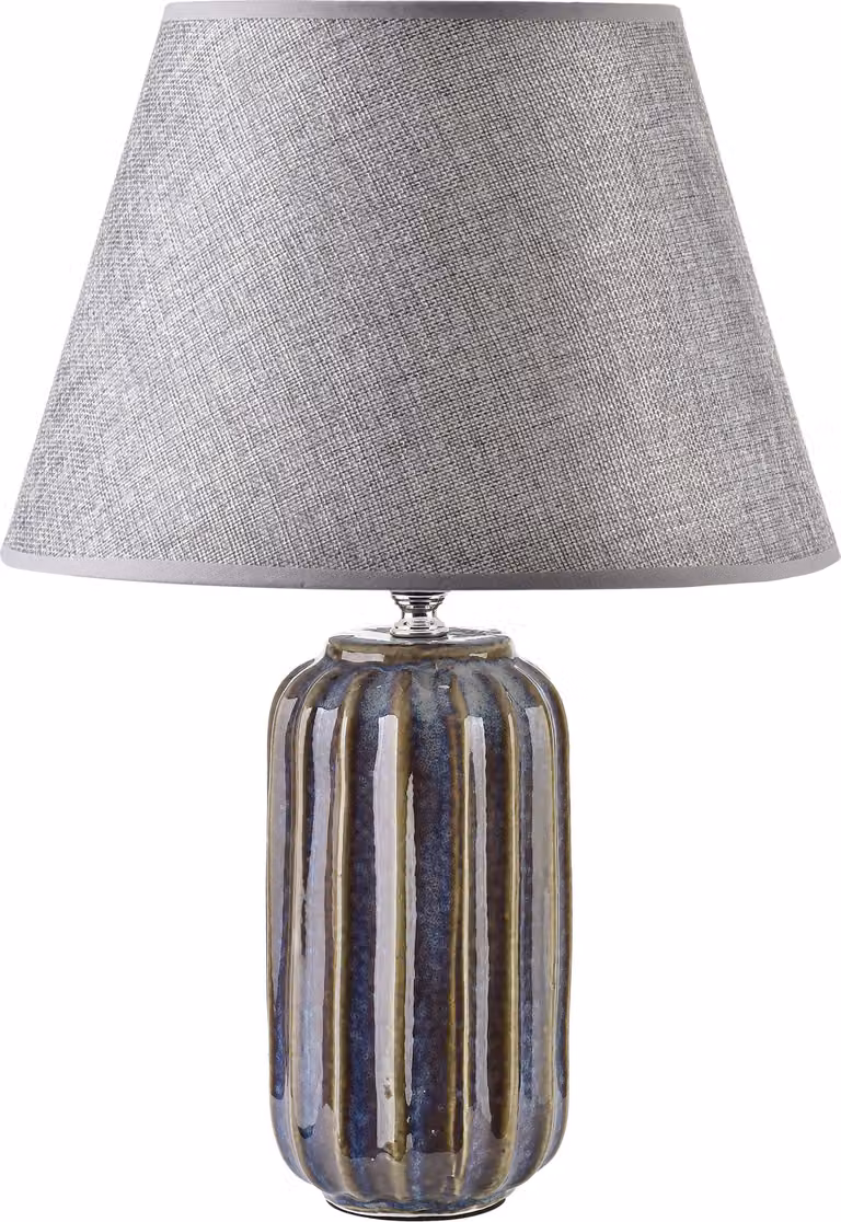 Lampada da tavolo in Vetroceramica MONDEX LETI GREY 10x10x41 cm Grigio 1 pezzo