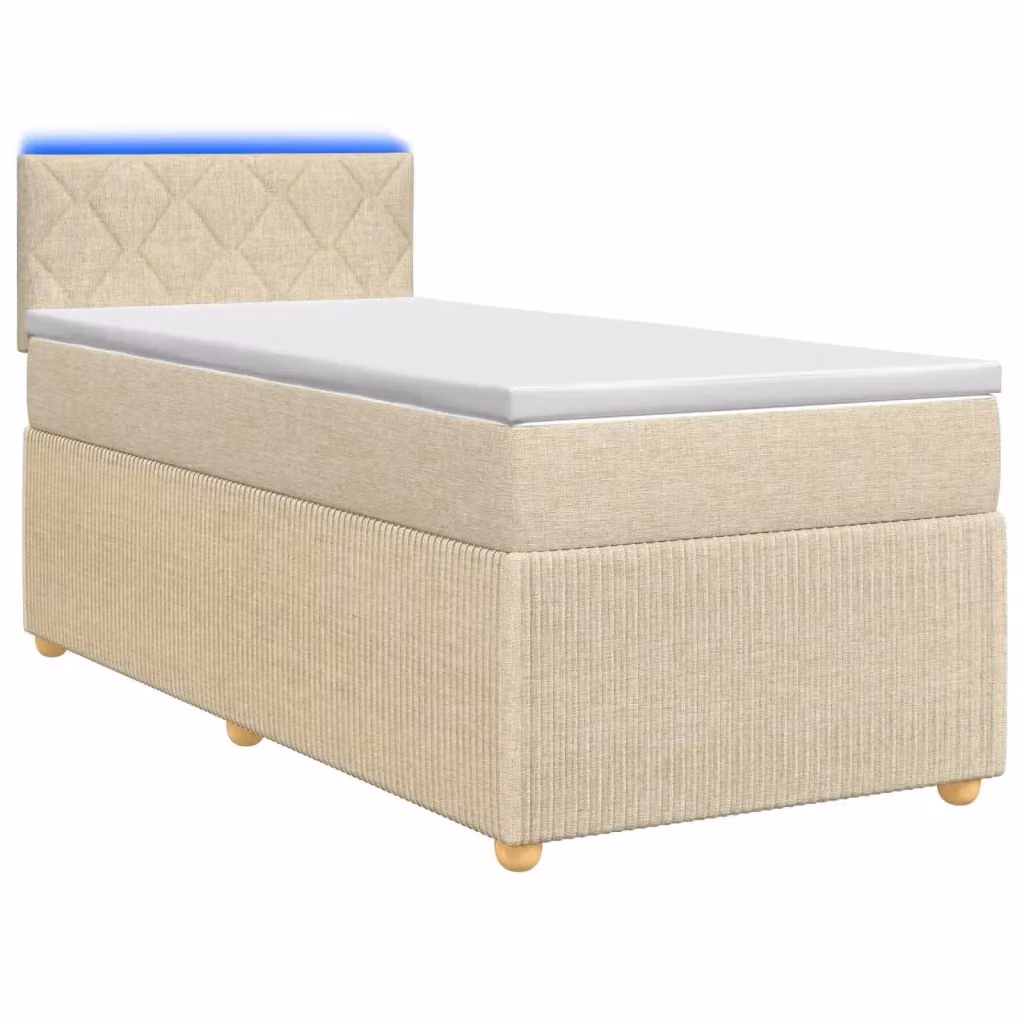 Letto box spring con materasso ibrido vidaXL beige L 80 cm x P 200 cm con base a sollevamento, illuminazione sottostante e porta USB – 2
