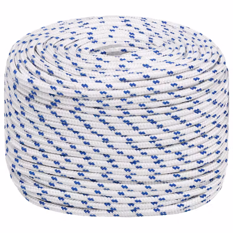 Corda multiuso vidaXL in plastica Bianco e Blu, Diametro: 6 mm, Lunghezza: 25 m, Carico massimo: 240 kg