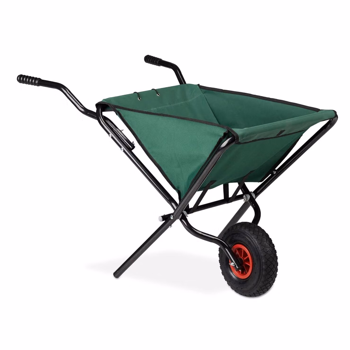 Carriola da giardino leggera e pieghevole, carriola con ruote in gomma e borsa per gli attrezzi - TROLLYFOLD