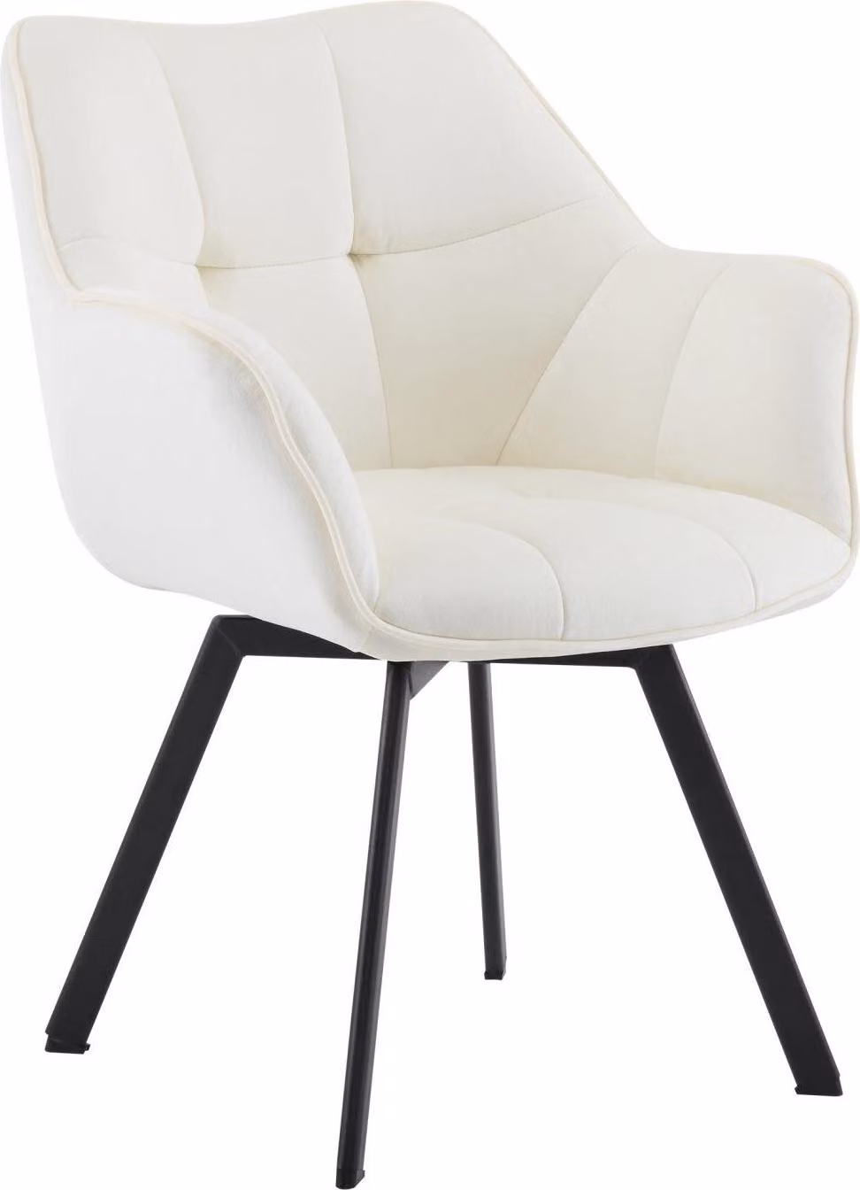 Sedia da pranzo girevole in velluto - sedia - comfort e cura ottimali - colore amichevole: crema