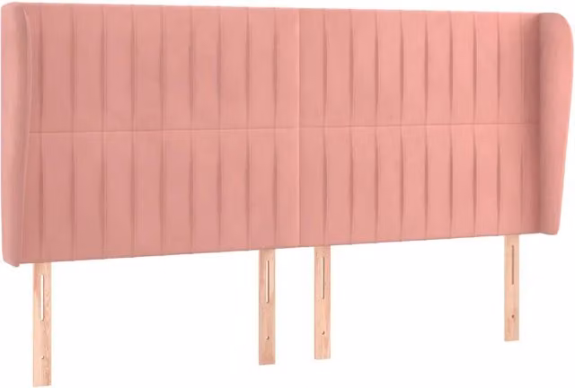 Testata ad orecchio in velluto rosa DESIGN IN L/P/H: 183 x 23 x 118/128 cm – 1