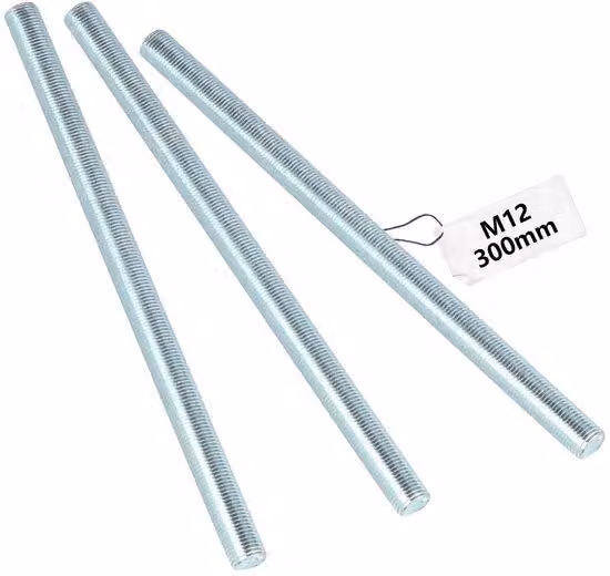 Famanu, barre filettate M12 x 300 mm, zincate, confezione da 3