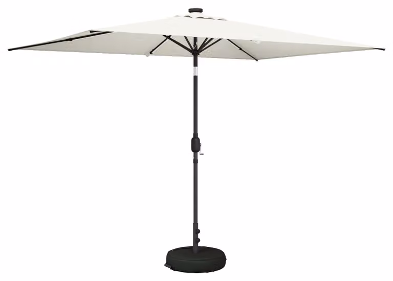 Parasol da Giardino con Luci LED 200 x 300 cm Poliestere Crema