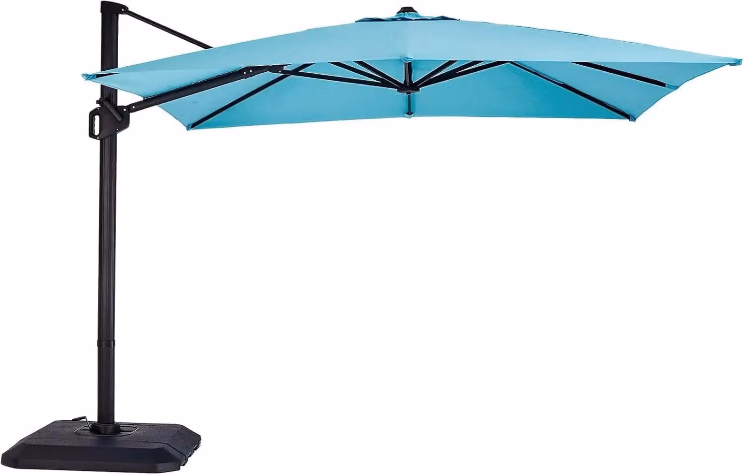 Ombrellone da giardino - 300 cm, ombrello - con manovella - rotazione a 360° - funzione di inclinazione - tessuto Oxford resistente agli agenti atmosferici e con protezione UV - blu-verde