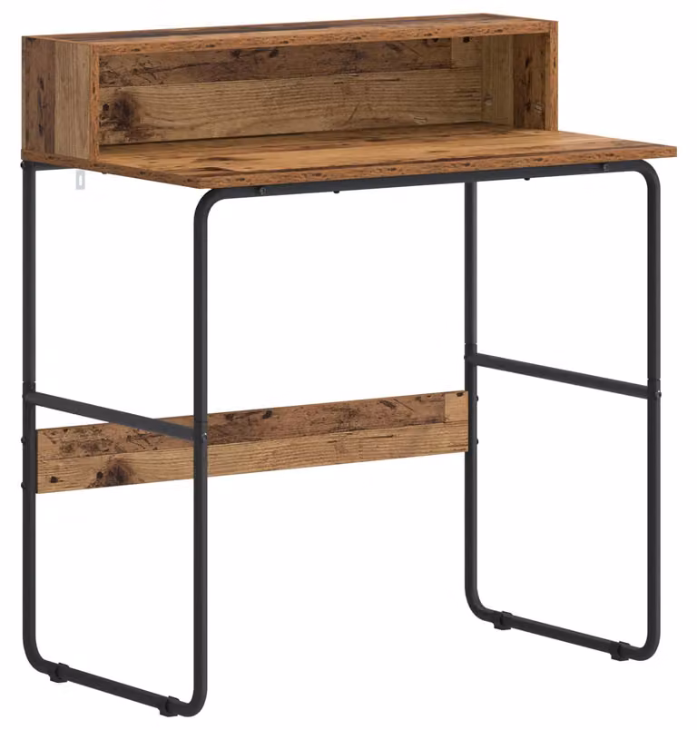 Scrivania con spazio contenitivo in legno massello, dimensioni 80 x 50 x 91 cm