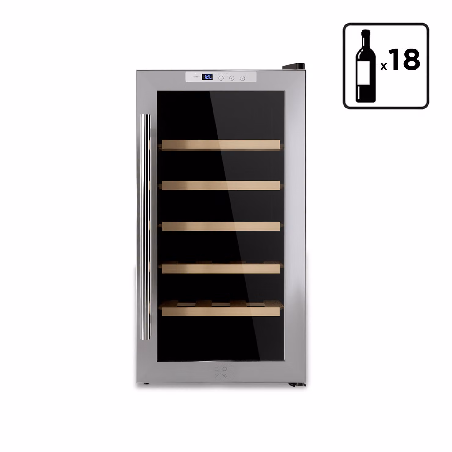 Cantinetta vino termoelettrica Les Petits Champs per 18 bottiglie, Argento, L 34,6 cm, A 66,8 cm, P 47,5 cm – 3