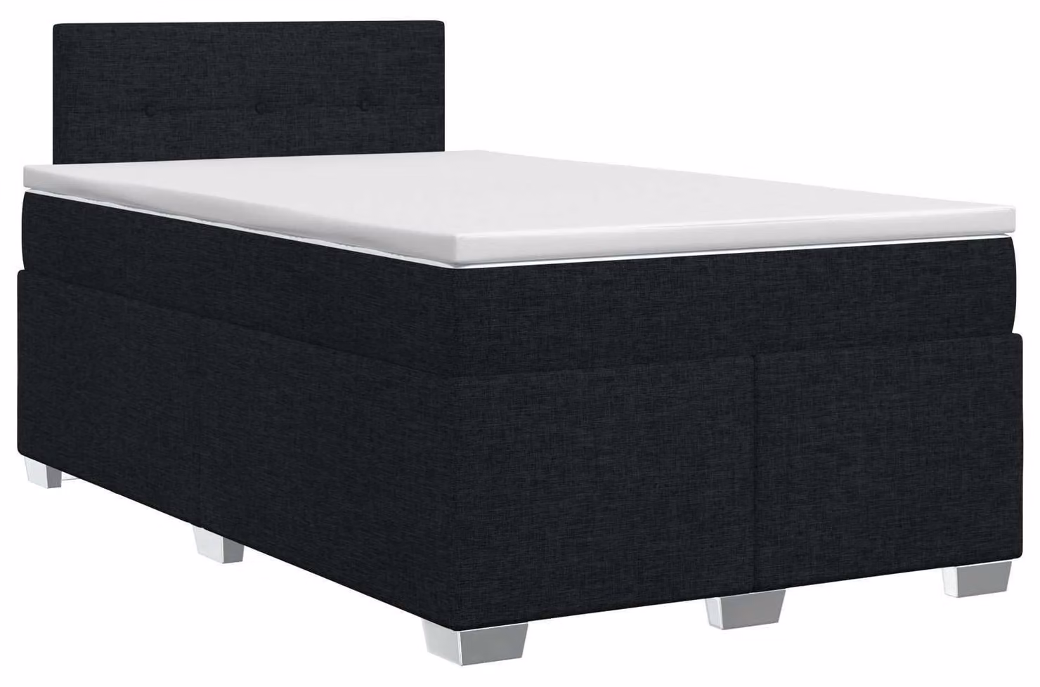 Letto a molle con materasso nero 120 x 200 cm in tessuto