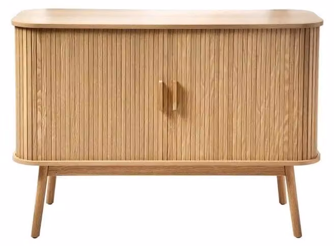 Calicosy - Credenza Vintage Decorata in Legno con 2 Ante Scorrevoli - L110cm