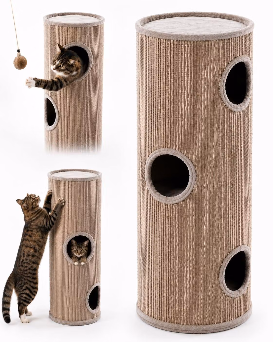 Tiragraffi per gatti – Flamingo Greta L – 100 cm – Ø 38 cm – Sisal e peluche – grammi