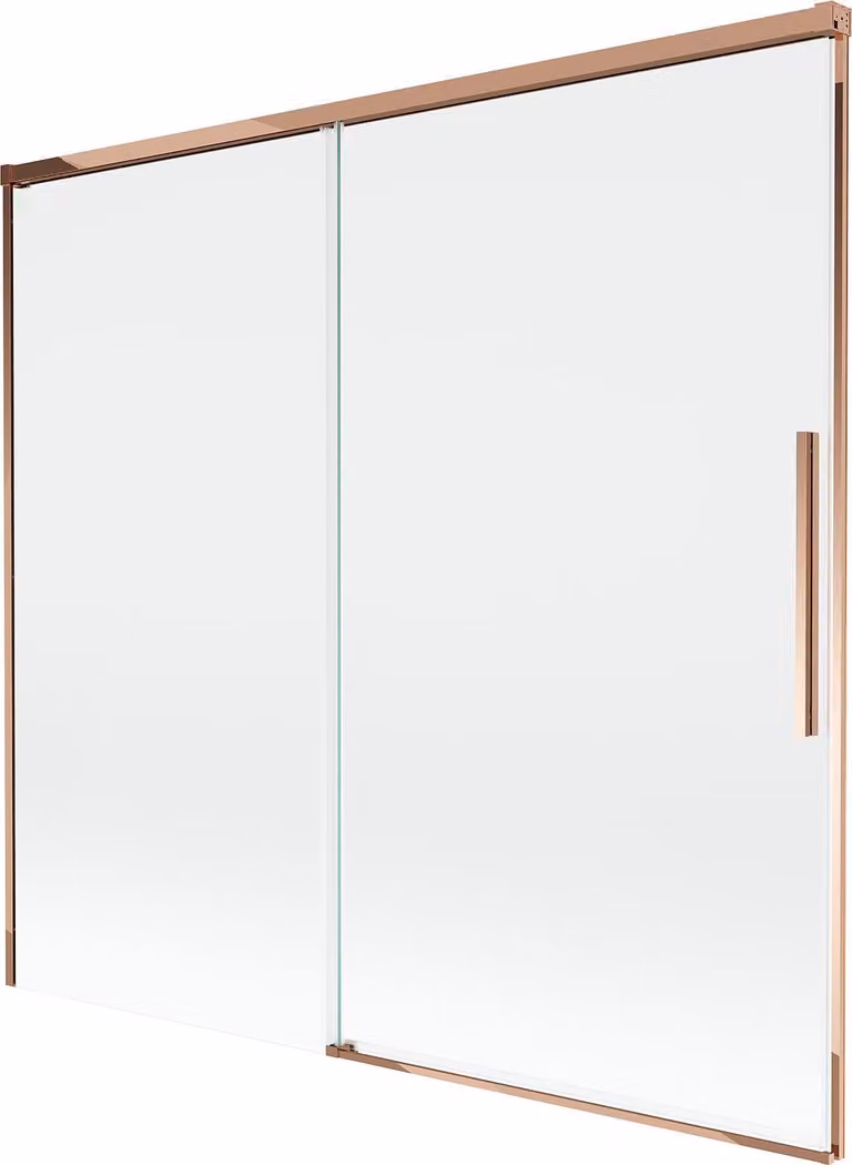 Mexen Rox paravento per vasca da bagno scorrevole a 2 ante 170 x 150 cm, trasparente, oro rosa - 8C9-170-001-60-00