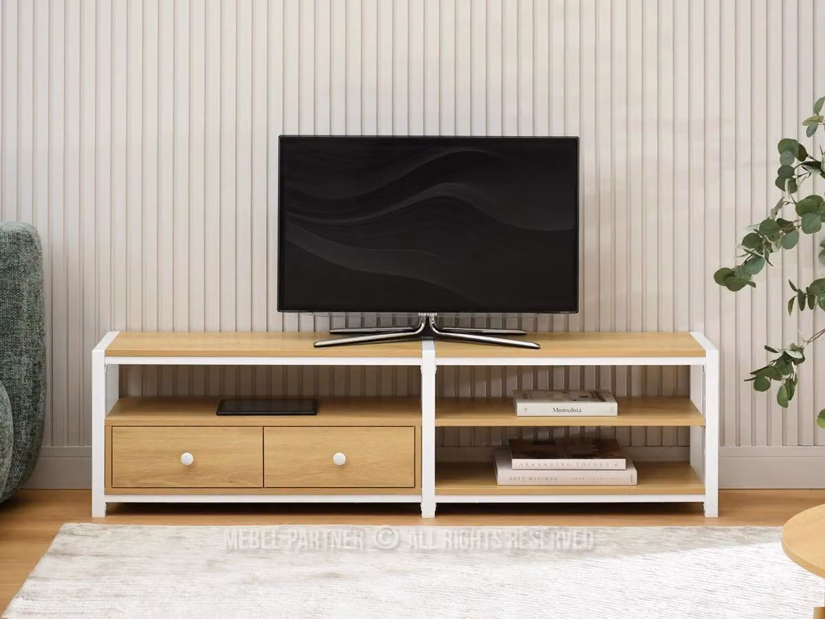 Mobile TV ROMER - rovere / bianco