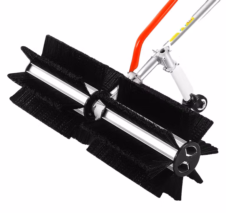 Spazzatrice a spinta, motore da 43cc, larghezza di spazzamento di 60 cm, diametro della spazzola di 22,5 cm, peso netto di 16,83 kg, manico ergonomico