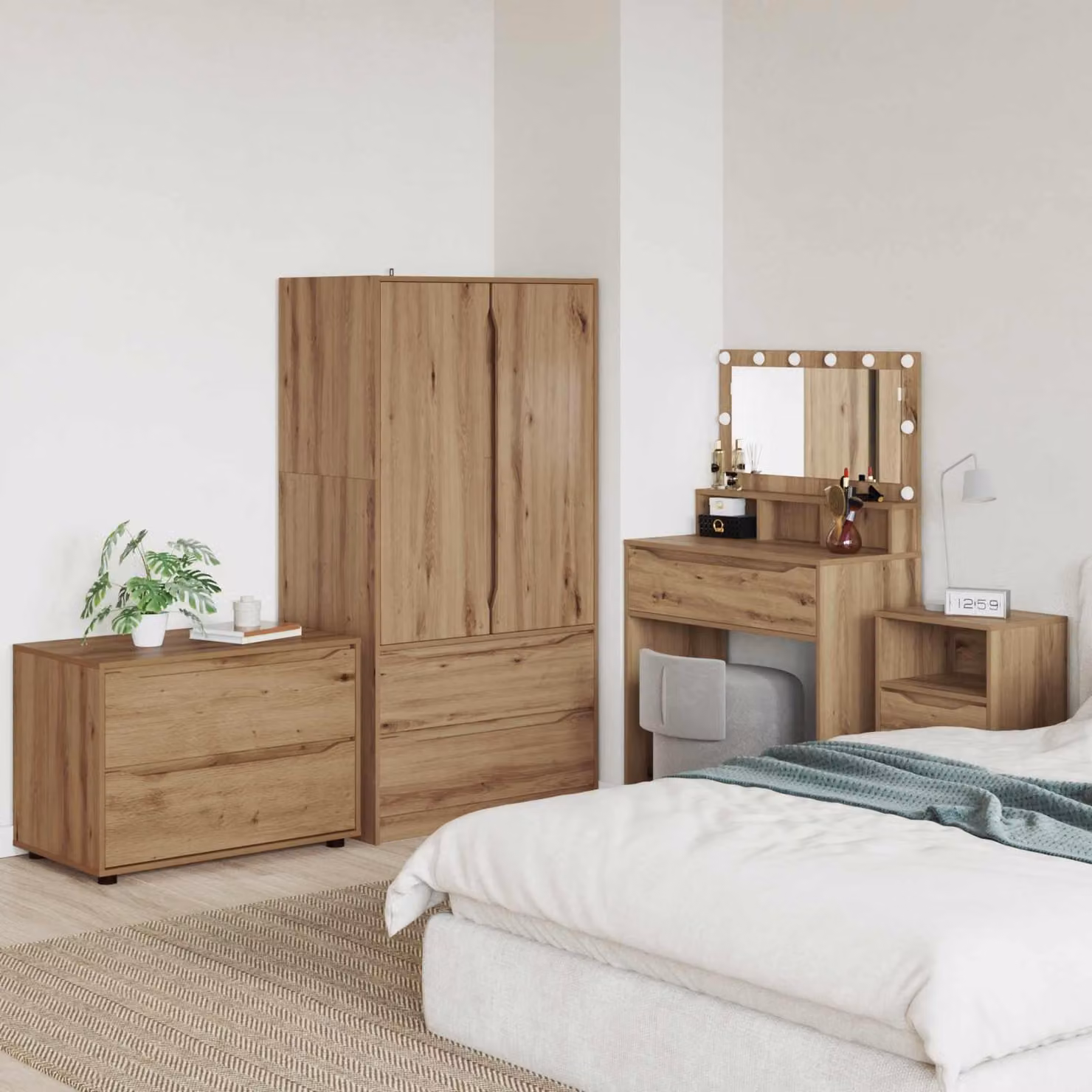 Armadio moderno vidaXL in legno marrone con ante a battente e ripiani interni L: 80 cm, P: 48 cm, H: 57 cm