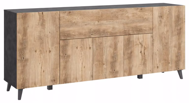 Comò moderno da soggiorno, 180 cm, con gambe antracite "matera", finitura "ksztan"