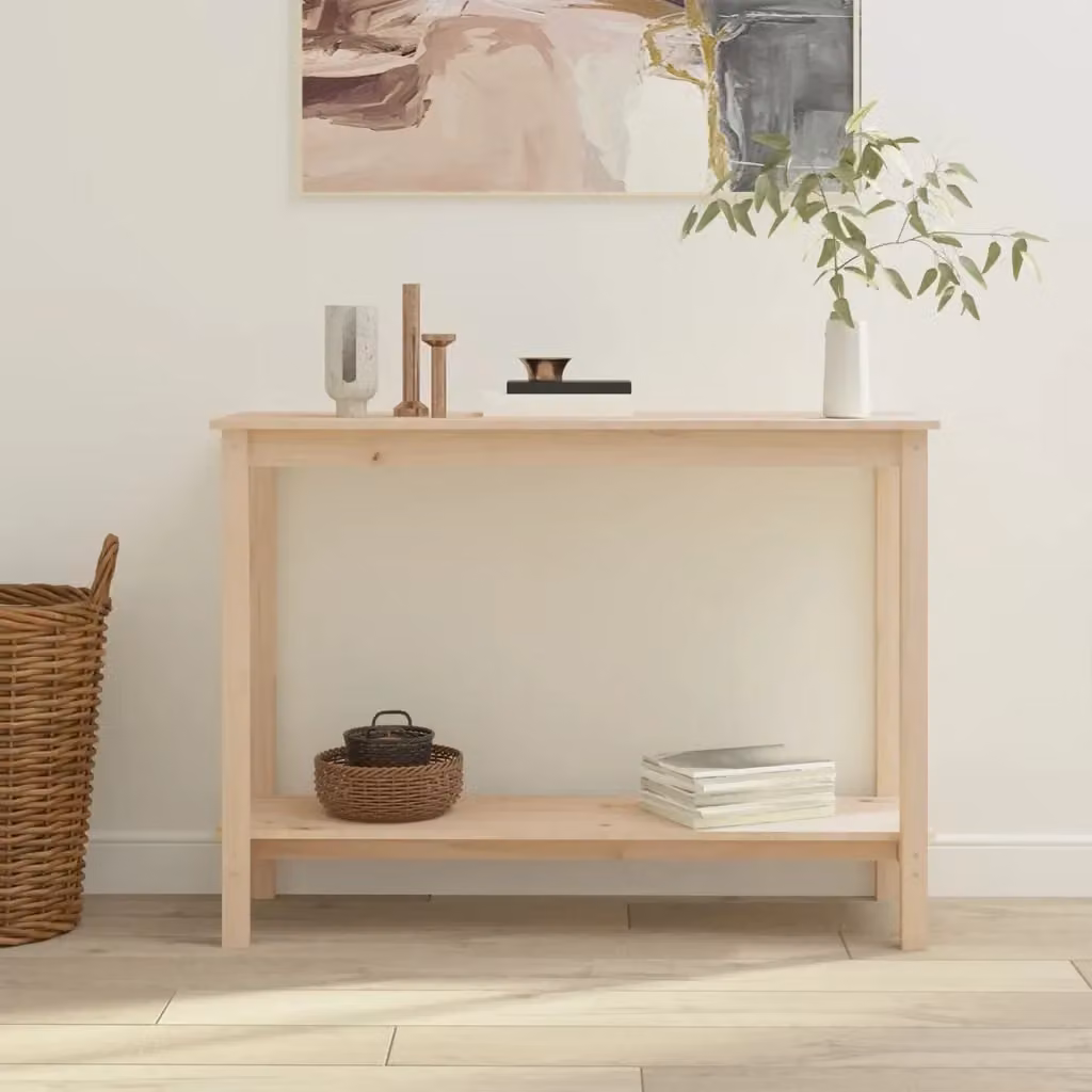 Tavolo Consolle Moderno DESIGN IN in Legno di Pino Naturale Beige L/P/H: 110 x 40 x 80 cm – 2