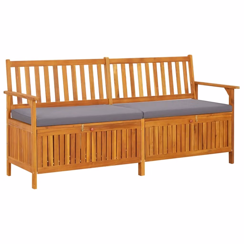 The Living Store Panca con cuscini 170 cm in legno massiccio di acacia