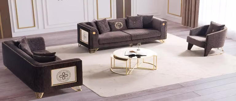 Moderne Wohnzimmer Couchgarnitur Edler 3-Sitzer Polster Sessel 3tlg