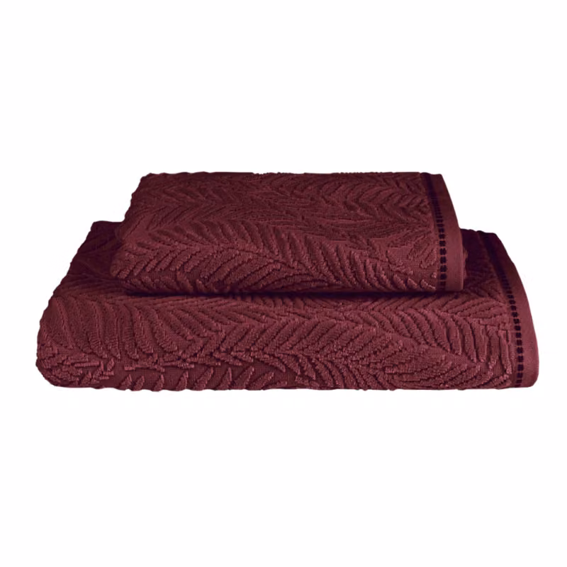 FELCI Set ospite e Asciugamano - Colore: FELCI - BURGUNDY
