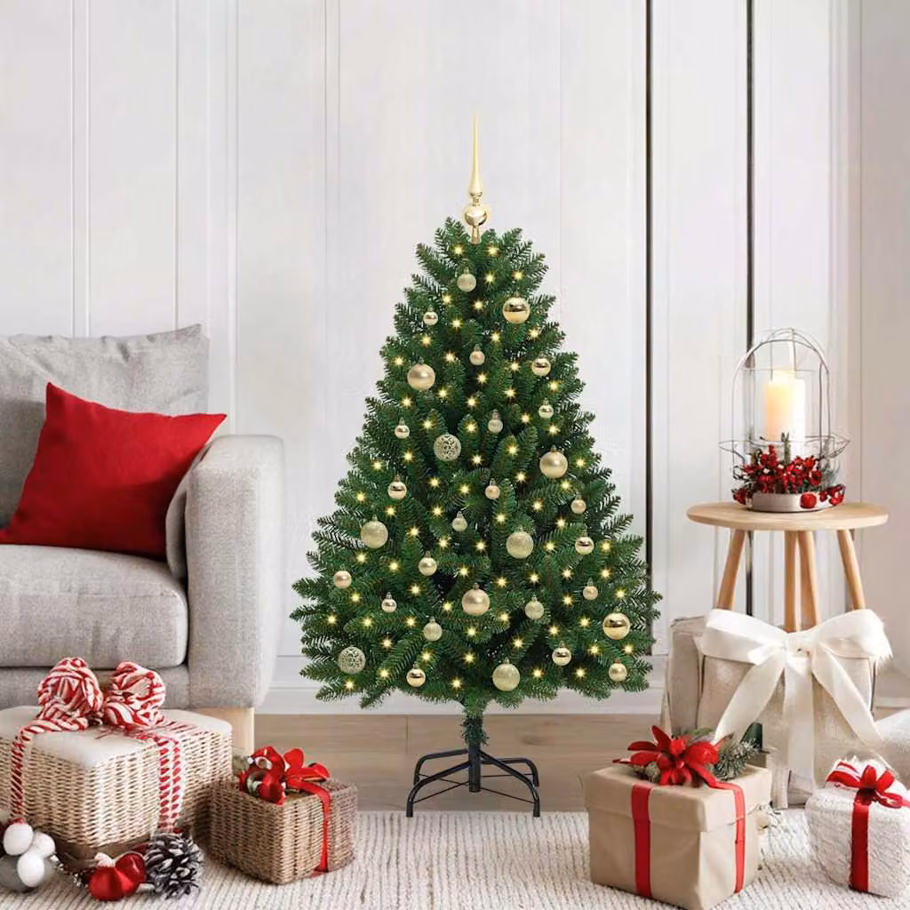 Maison Exclusive - Albero di Natale artificiale, altezza 120 cm, 150 luci a LED, luce bianca calda, colore verde