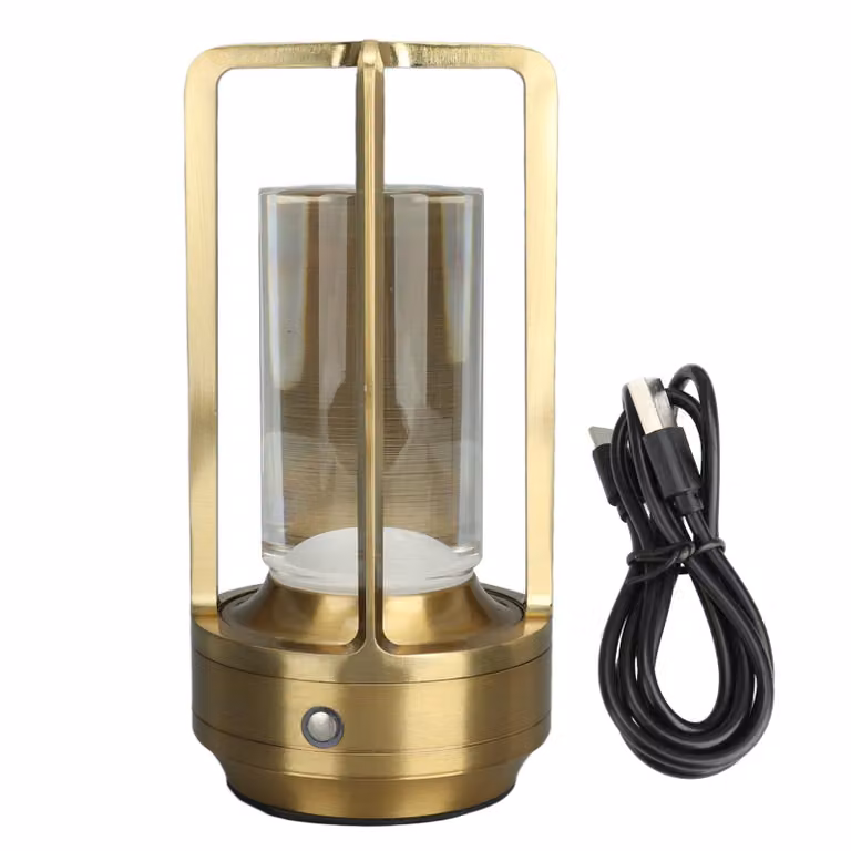 Lampada da tavolo LED senza fili – 3 modalità di colore, regolazione continua dell'intensità luminosa, ricaricabile, comando touch, lampada da comodino, oro