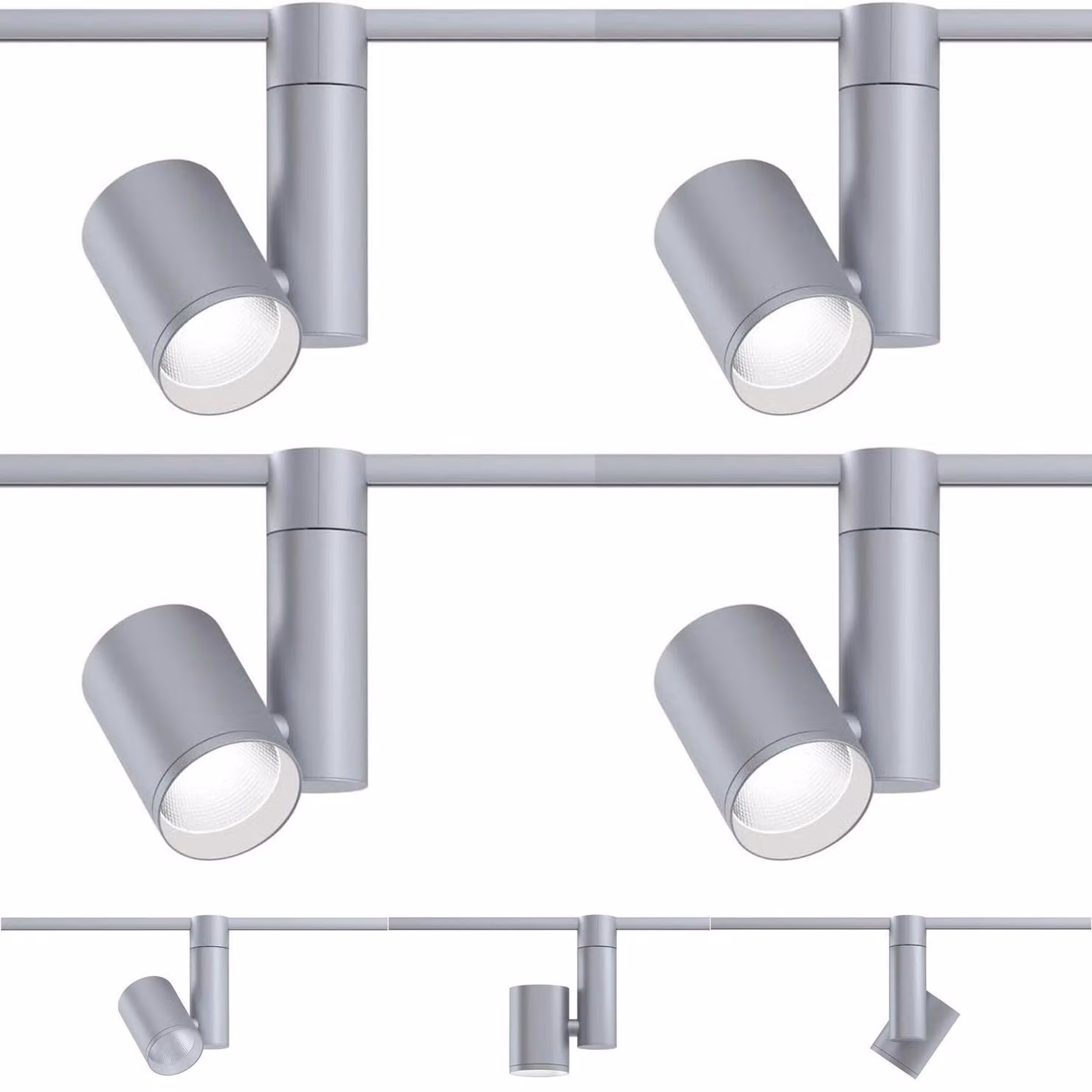 Set da 4 Paulmann 95545.04 URail LED 2770 lm Faretto Zeuz Cromo opaco 33 W Angolo di emissione 39° 4000 Kelvin Dimmerabile Bianco neutro