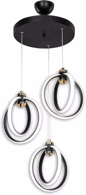Lampada a sospensione tre punti luce cerchi LED Felicia ASZ1593
