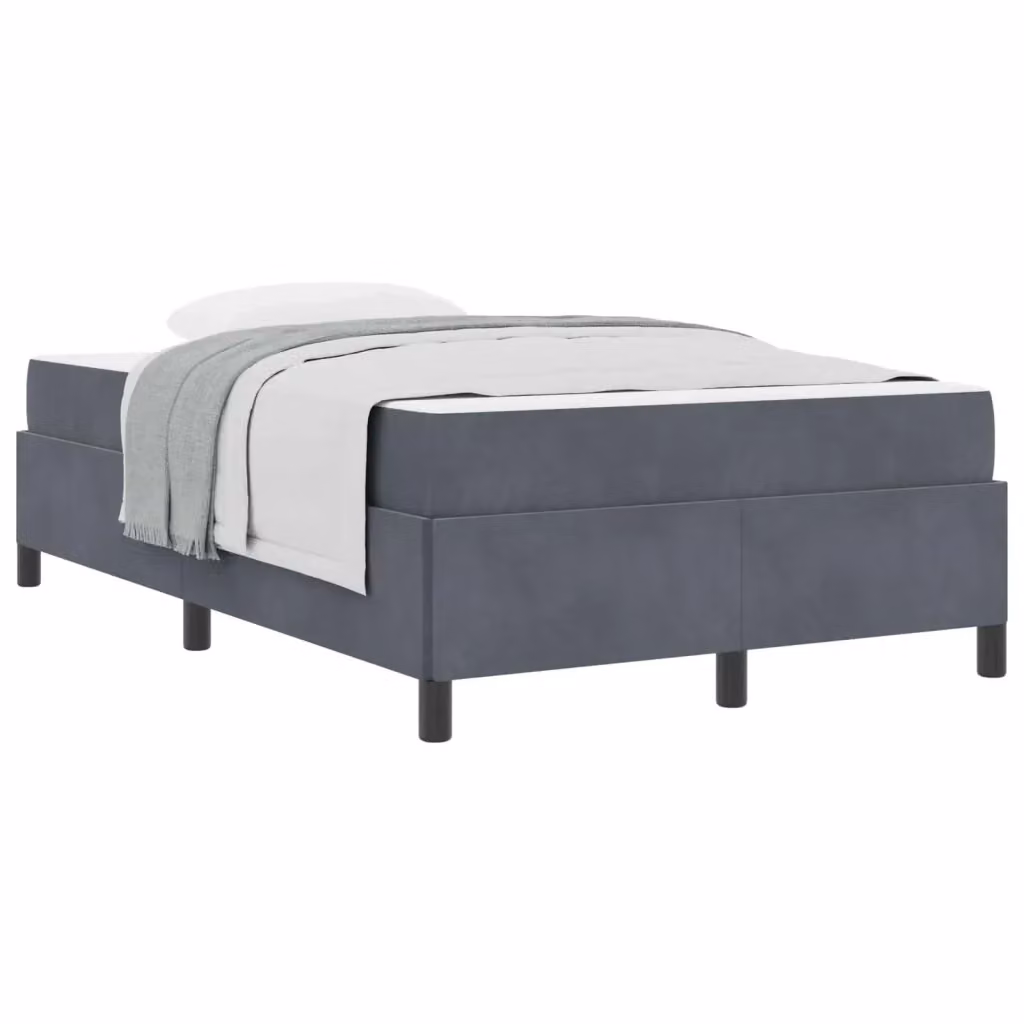 Struttura del letto vidaXL in tessuto grigio e bianco con legno e metallo L: 120 cm, P: 200 cm, H: 203 cm – 2
