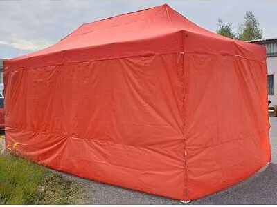 Tenda da festa a forbice 3x4,5 m ALU Standard 450 g/m² - 4 pannelli laterali pieni, rosso
