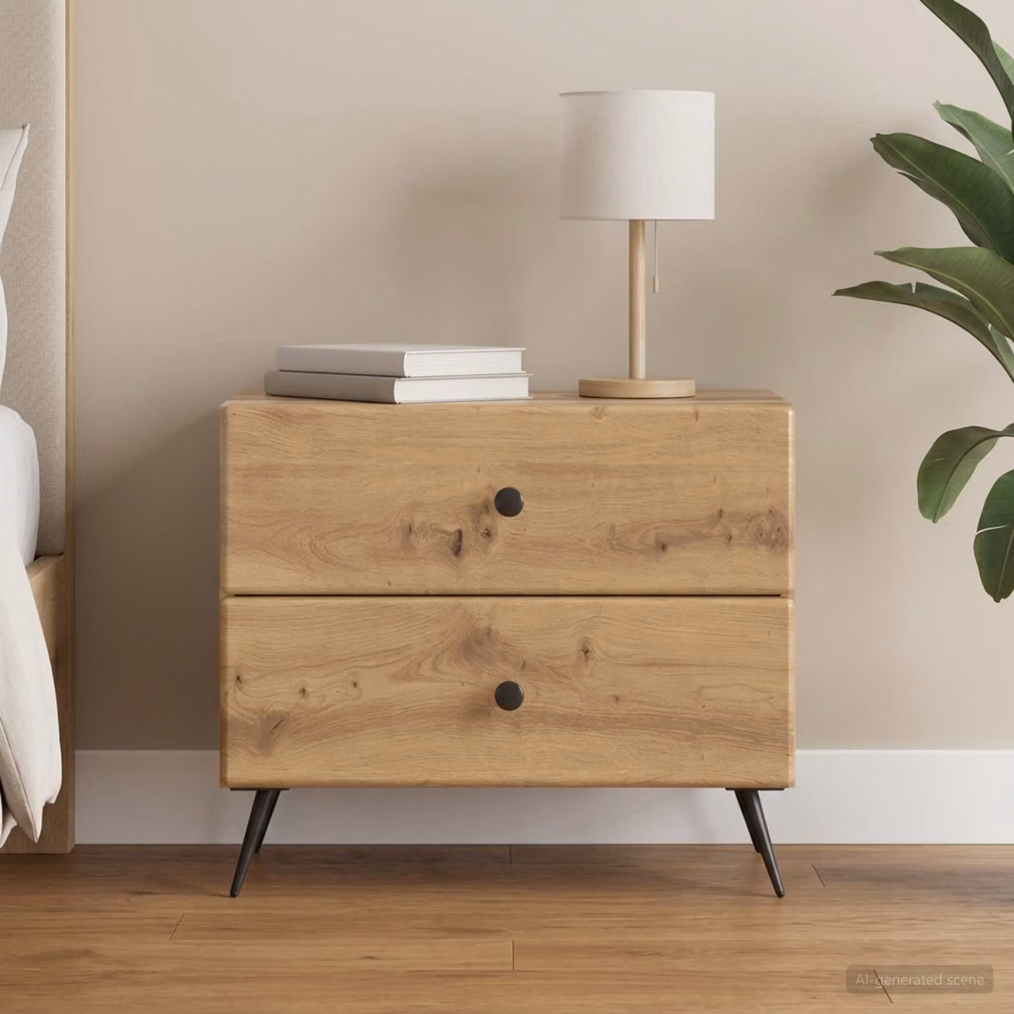Armadio da Notte vidaXL in Rovere Artigianale Marrone L: 62 cm, P: 34,5 cm, H: 47,5 cm