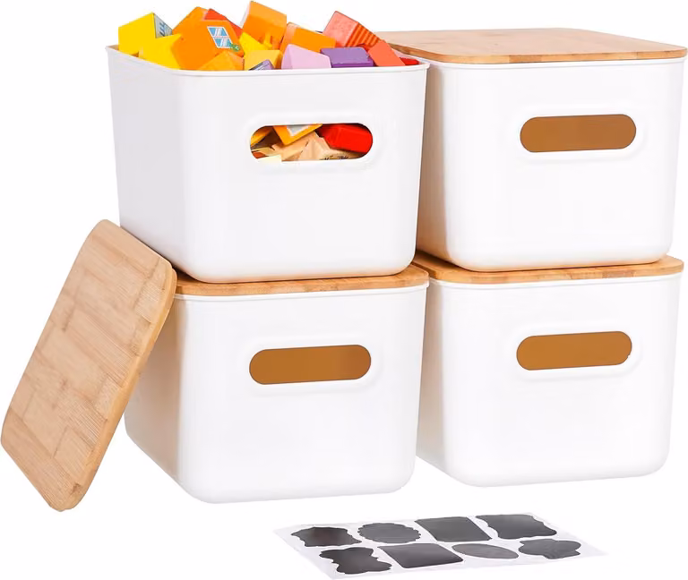 Set di 4 contenitori, in plastica, dimensioni 26x17,8x15,5 cm, capacità 6,5 litri, per la cucina